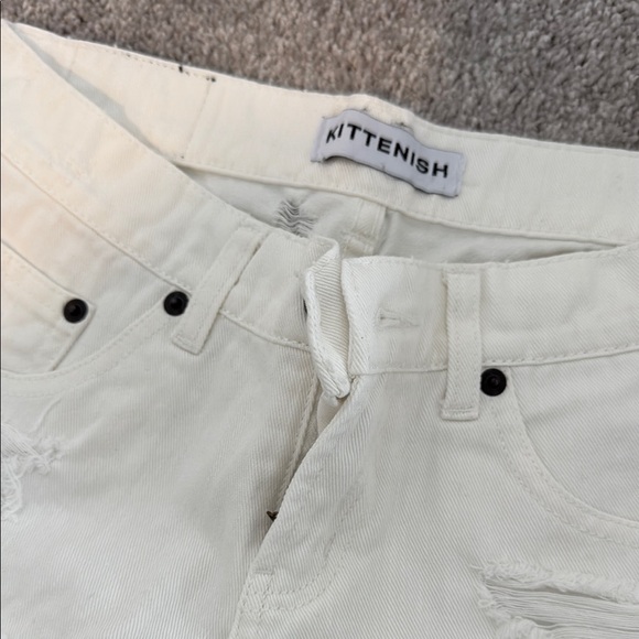Kittenish Women's White Denim Shorts - Picture 2 of 5